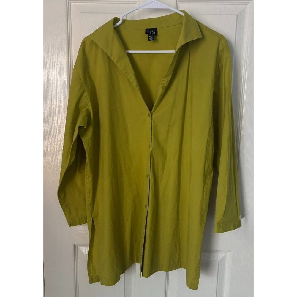 Eileen Fisher Lime Green Medium Tunic Casual Classic